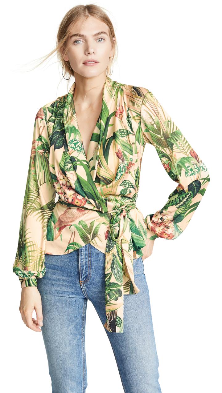 Patbo Paradise Print Wrap Top