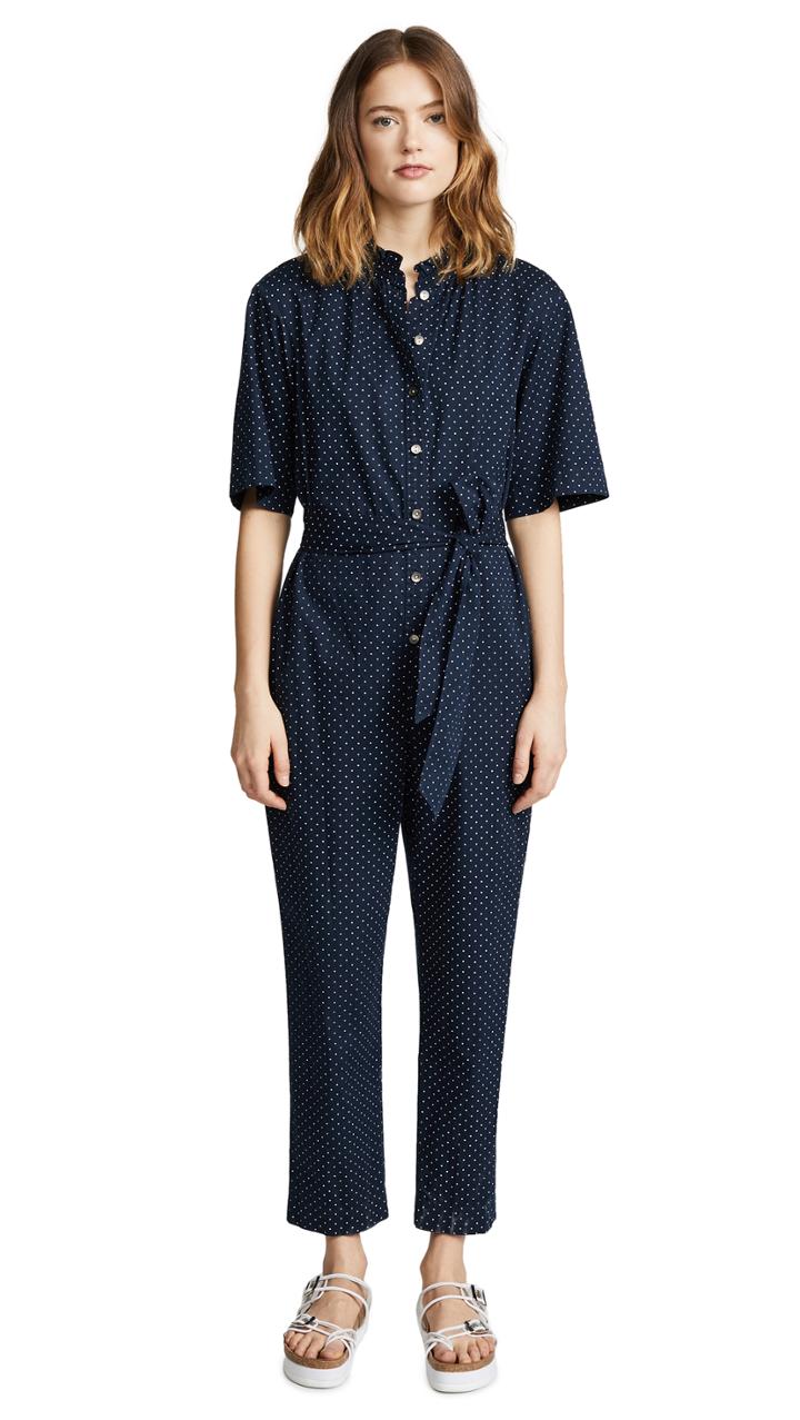 La Vie Rebecca Taylor Short Sleeve Dahlia Dot Jumpsuit