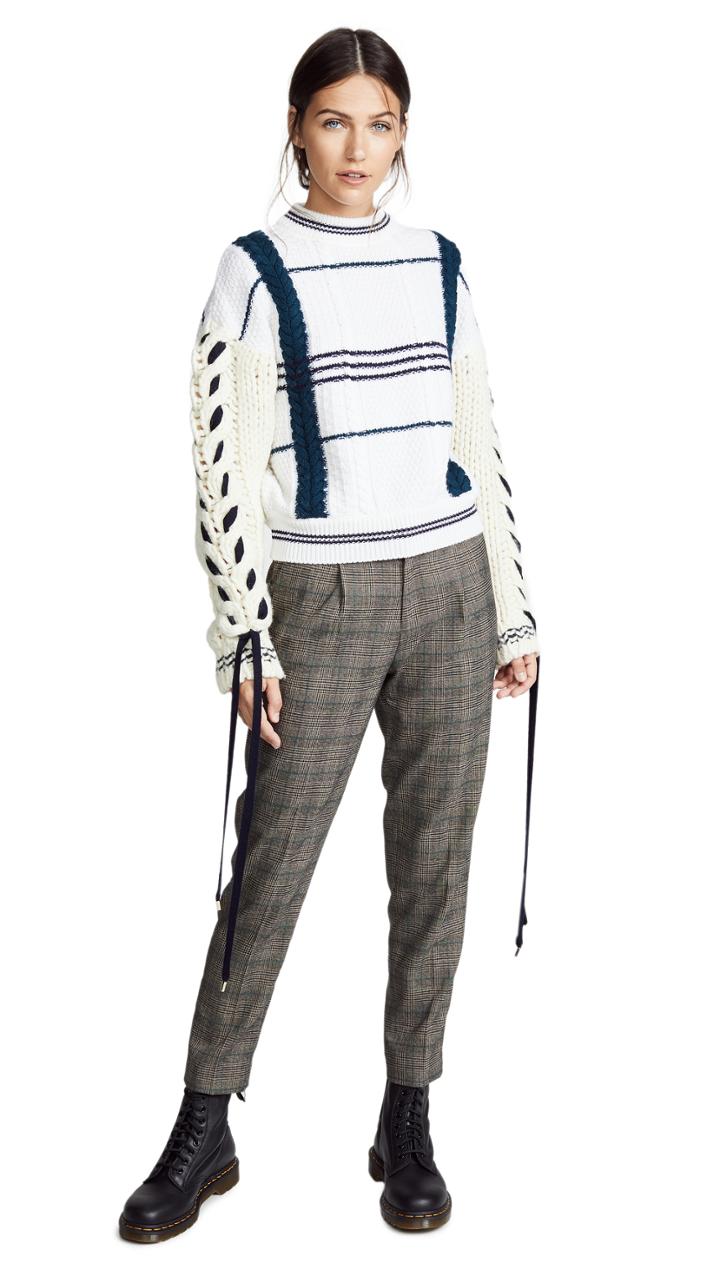 Carven Corset Sleeve Sweaters