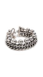 Alexander Wang Ball Chain Curb Chain Stacked Bracelet