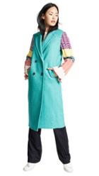 Mira Mikati Combo Plaid Double Breasted Coat
