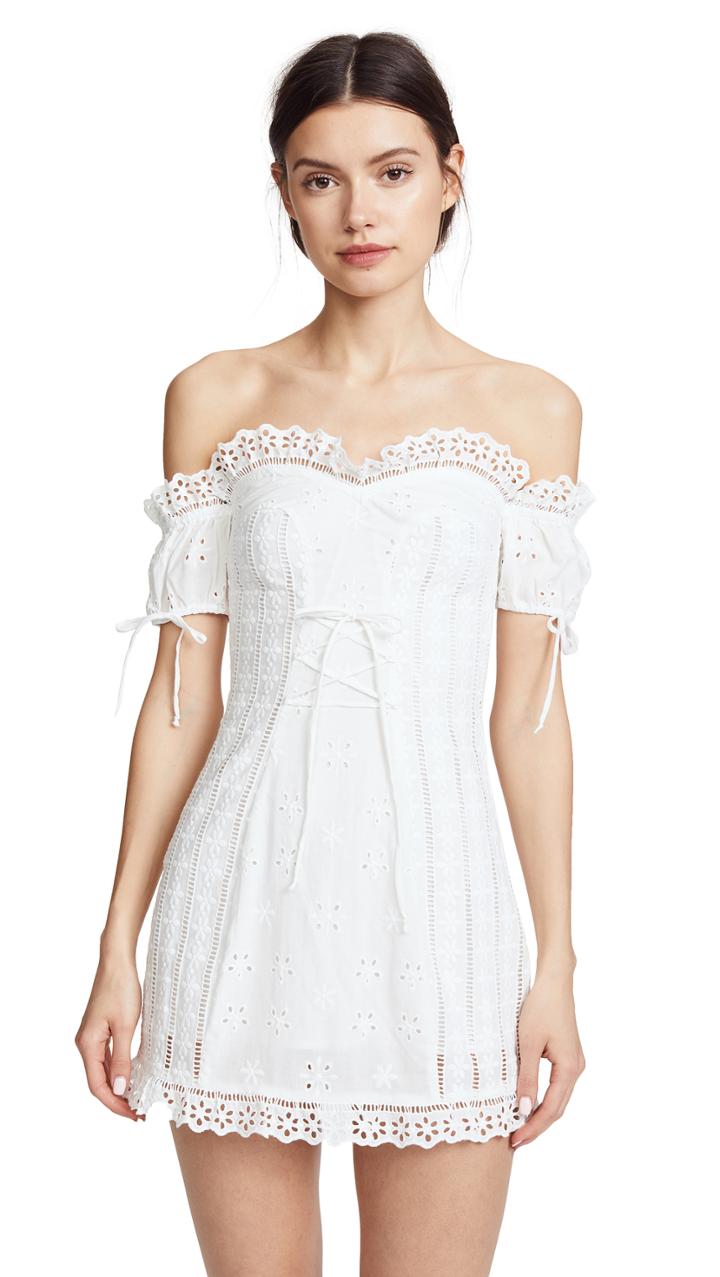 For Love Lemons Anabella Eyelet Lace Up Dress