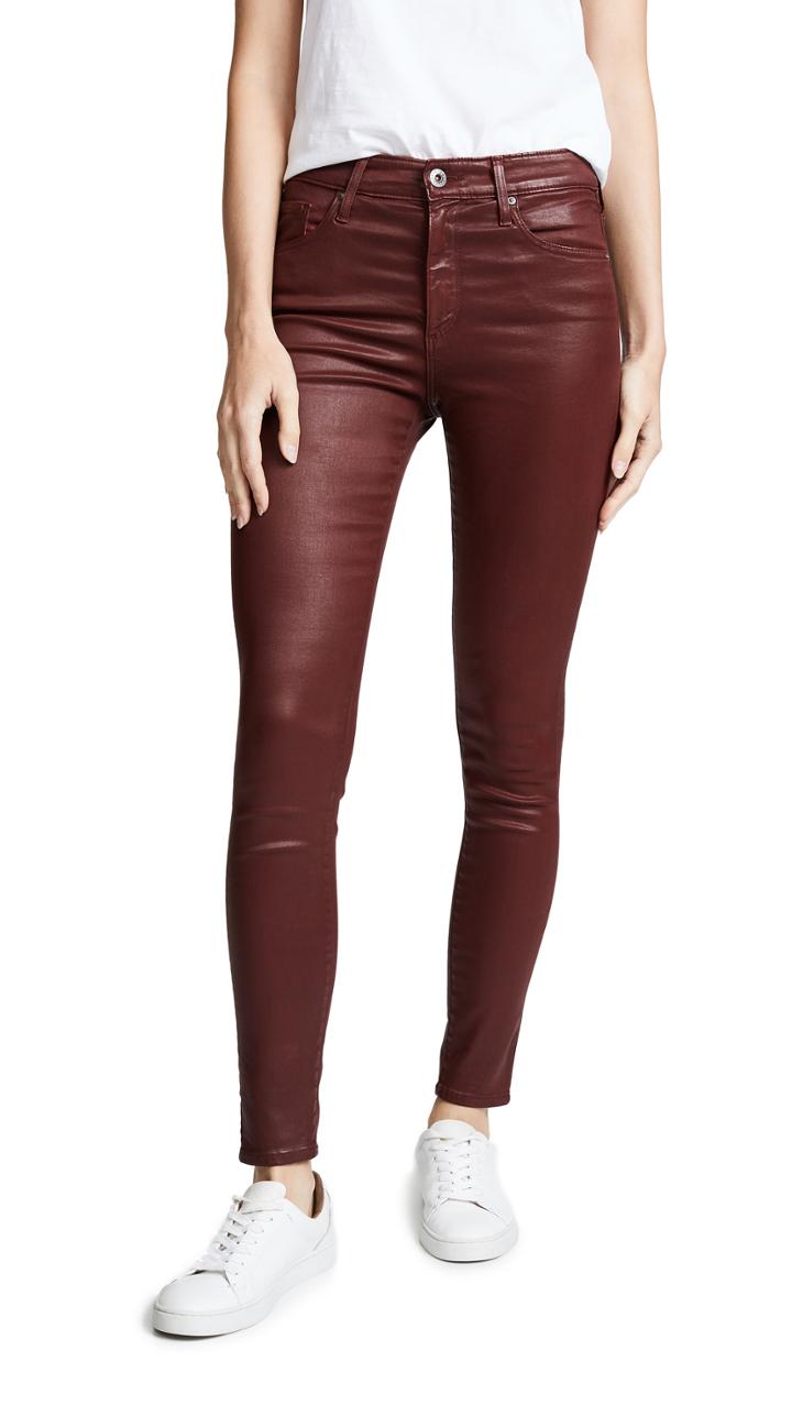 Ag Farrah Ankle Leatherette Skinny Jeans