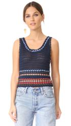 Alice Olivia Dorian Ribbon Weaved Tank