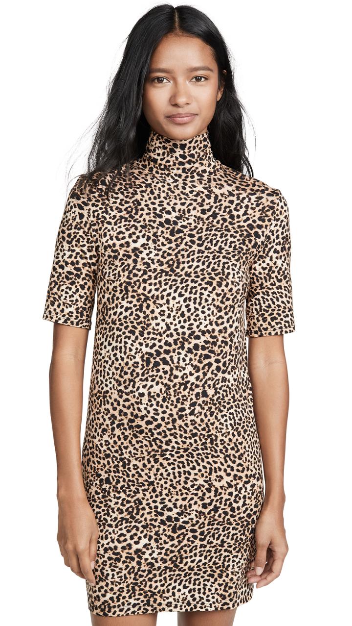 Enza Costa Half Sleeve Turtleneck Mini Dress
