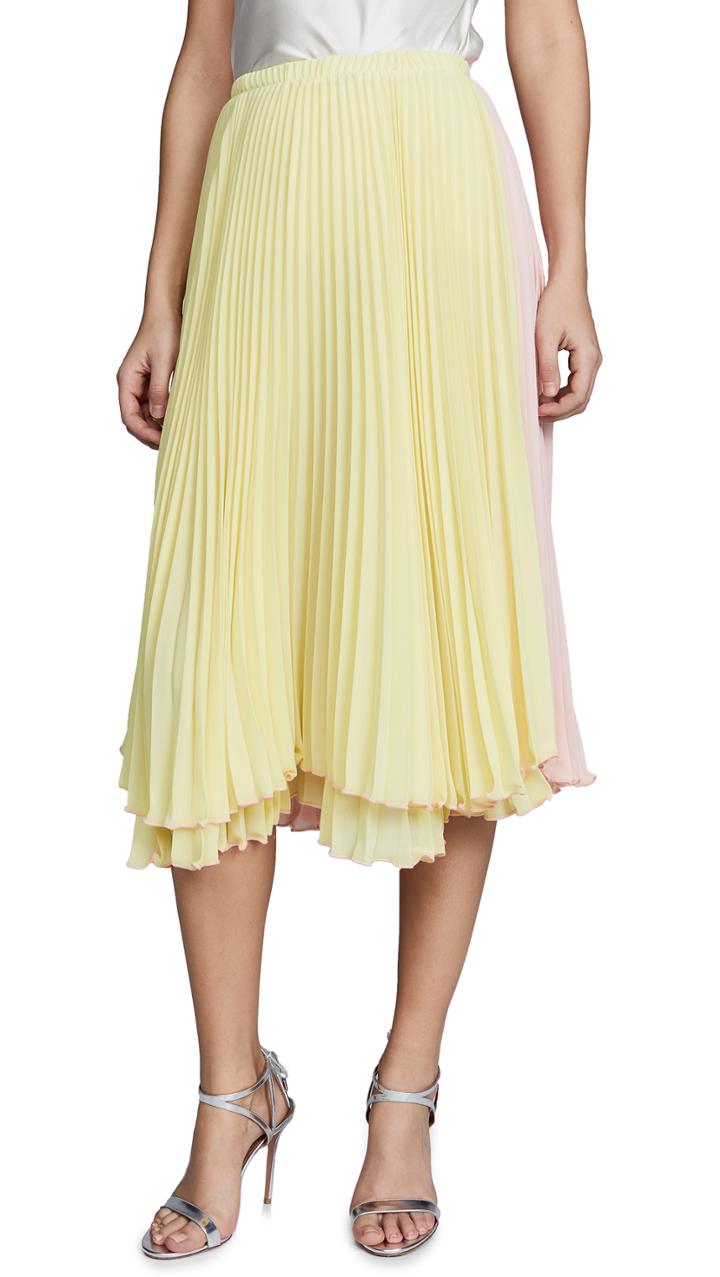 Loyd Ford Pleated Two Tone Skirt
