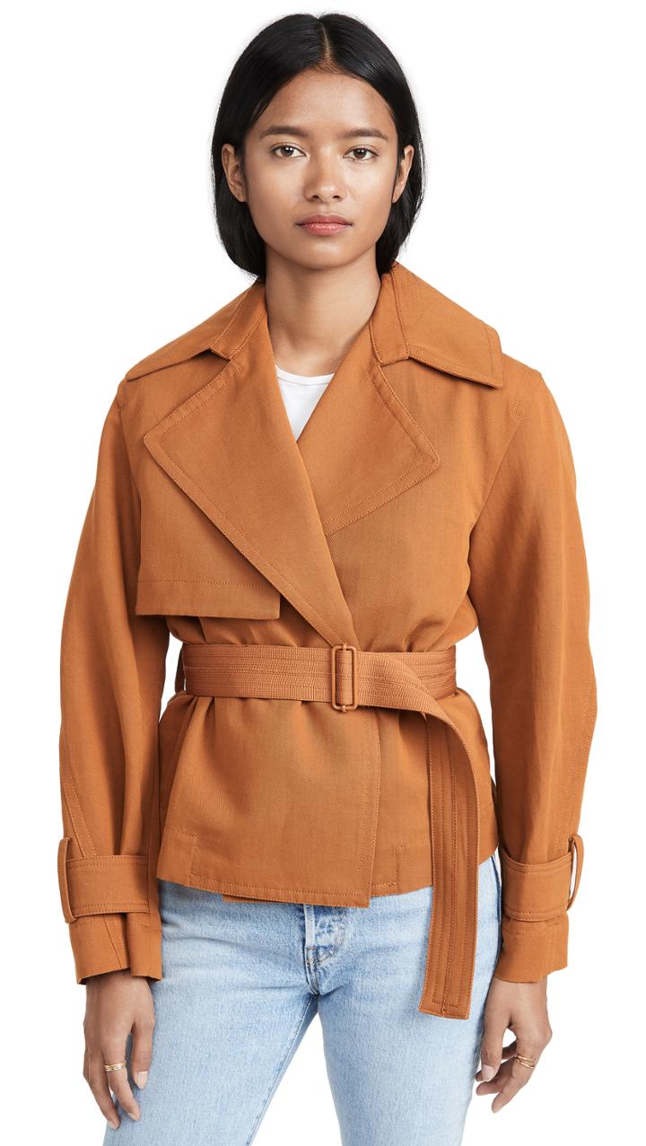 Vince Cropped Belted Jacket