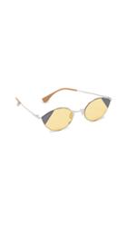 Fendi Narrow Color Block Cat Eye Sunglasses