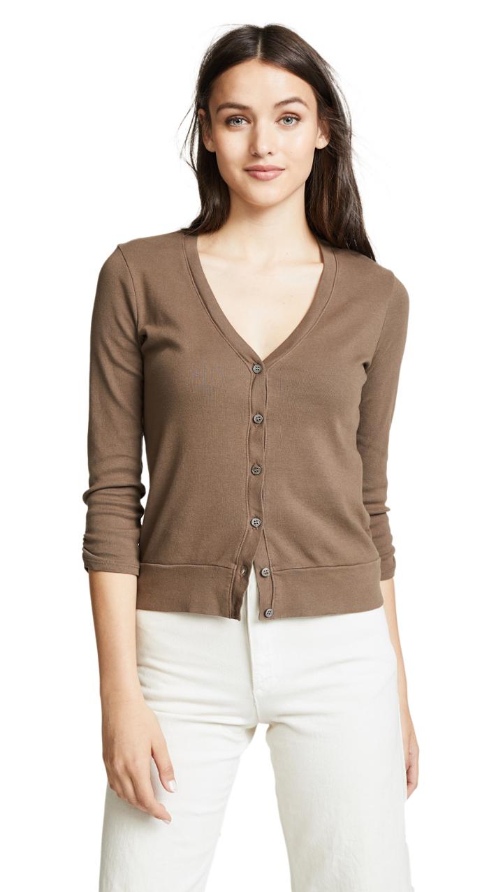 Three Dots Cardigan With Shirred Sleeves