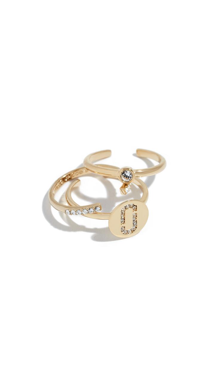 Marc Jacobs Logo Ring Set