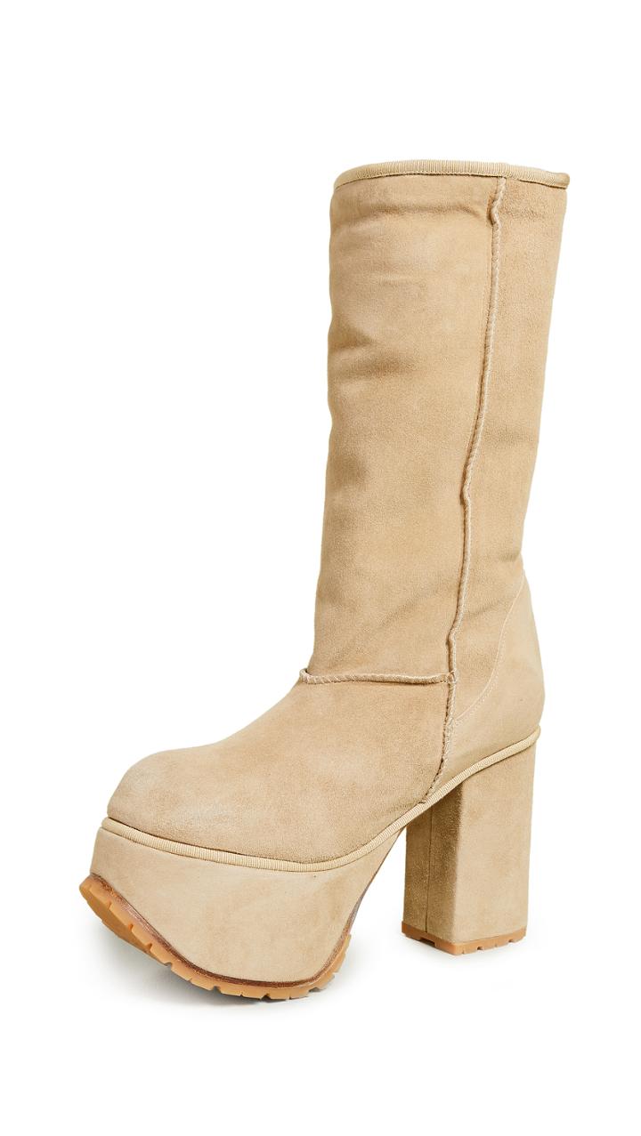 R13 Shearling Tall Platform Boots