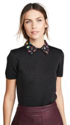 Alice Olivia Aster Short Sleeve Collared Pullover