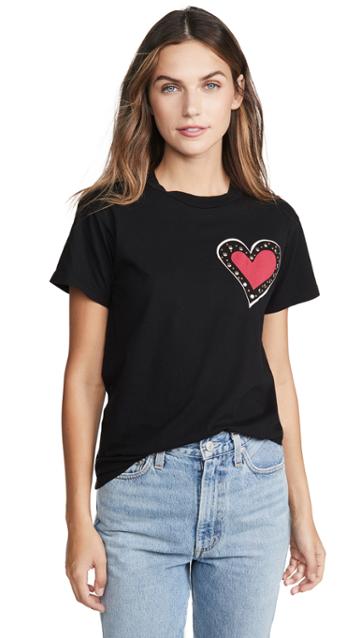 Monogram Heart With Studs Tee