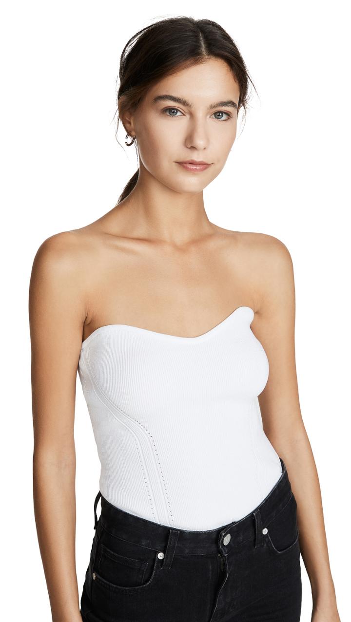 Cushnie Strapless Fitted Knit Top
