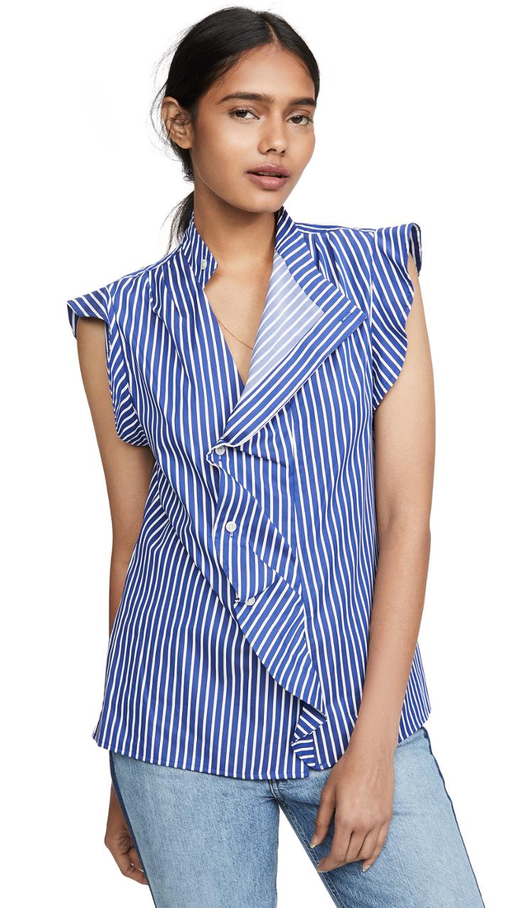 Derek Lam 10 Crosby Sleeveless Draped Blouse