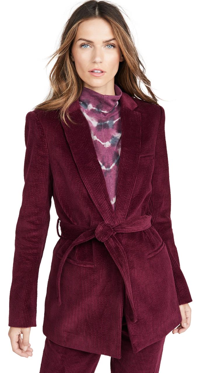 Laveer Corduroy Belted Boyfriend Blazer