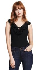 Frame Ruffle Up Sleeveless Sweater