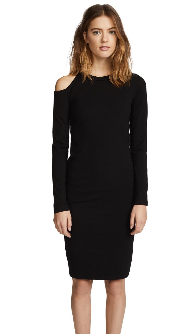 Monrow Slash Shoulder Sweater Knit Top