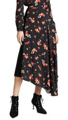 Vilshenko Christina Floral Asymmetric Midi Skirt