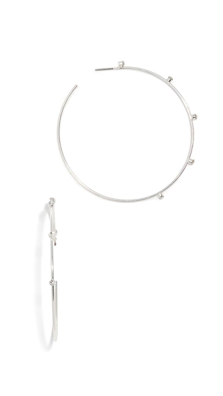 Kenneth Jay Lane Crystal Hoop Earrings