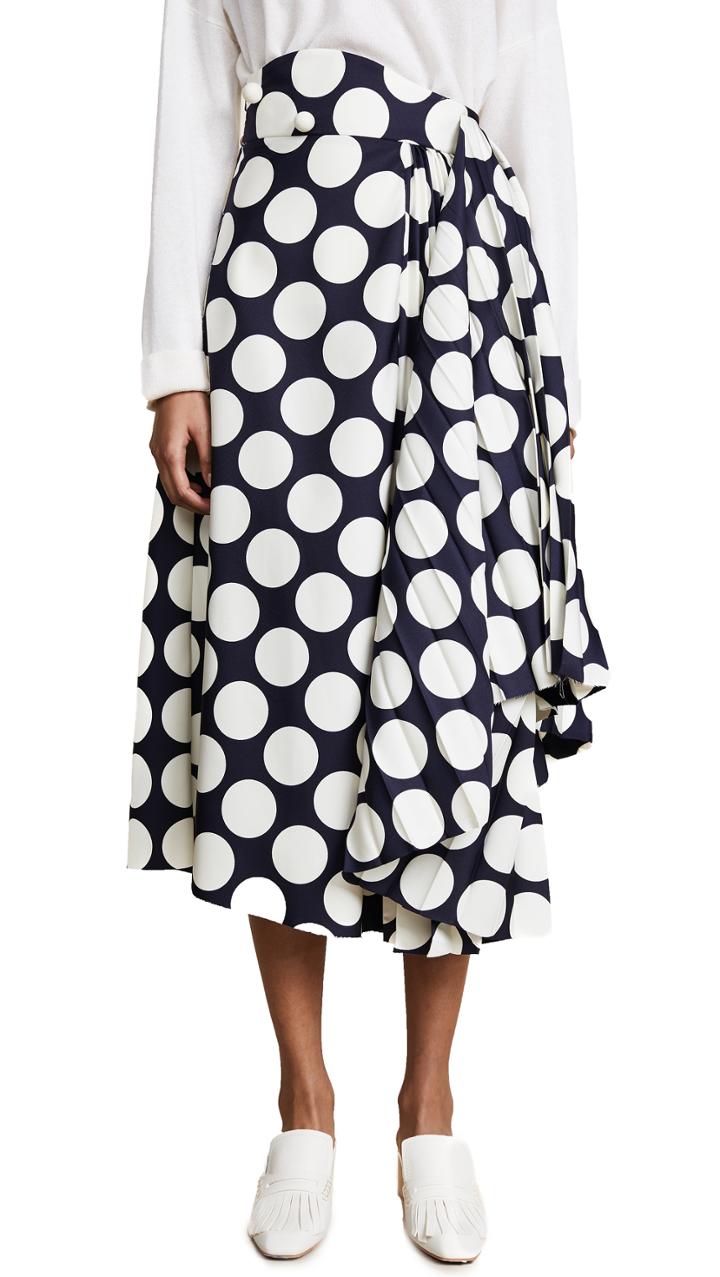 A W A K E Giant Polka Dot Skirt With Pleats