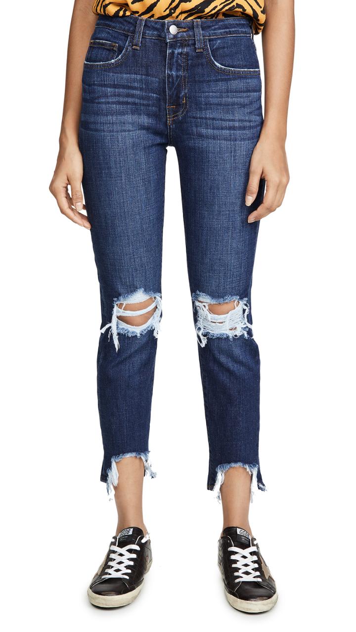 L Agence High Line Skinny Destruct Jeans