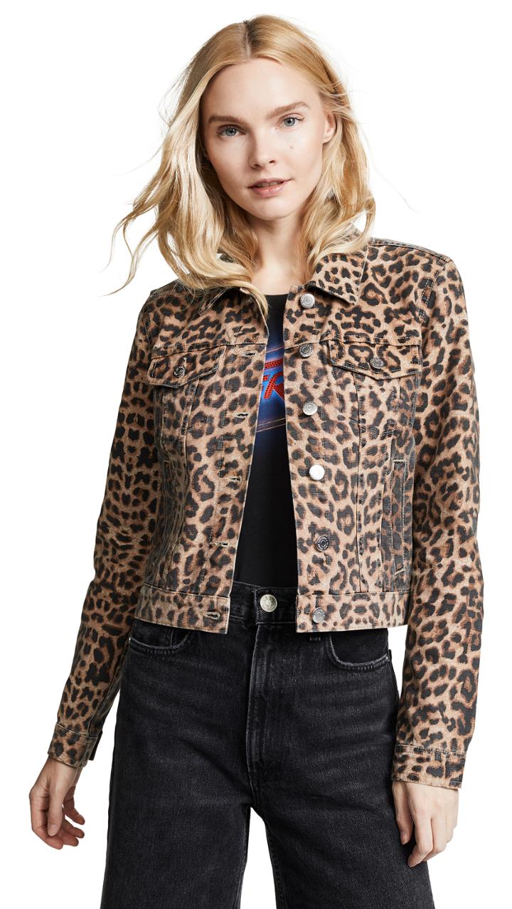 Veronica Beard Jean Cara Leopard Jean Jacket