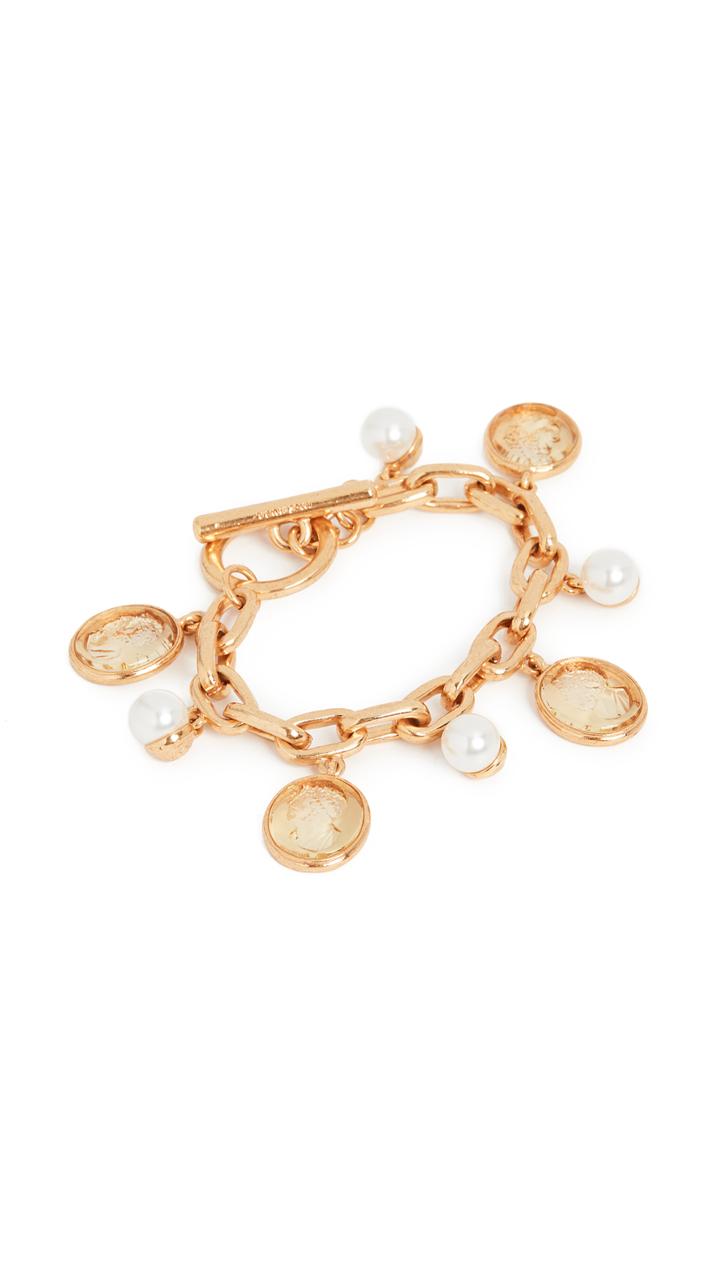 Oscar De La Renta Cameo Charm Bracelet
