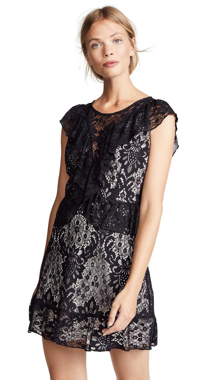 Bb Dakota Shaken Not Stirred Lace Ruffle Dress