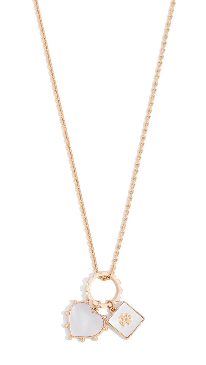 Tory Burch Semi Precious Charm Necklace