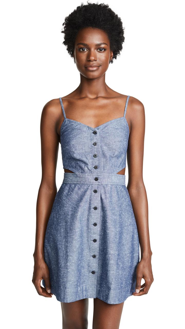 Madewell Chambray Cutout Cami Mini Dress