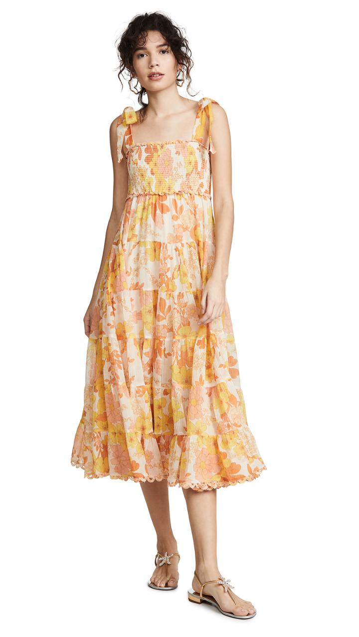 Zimmermann Primrose Crinkle Tie Dress