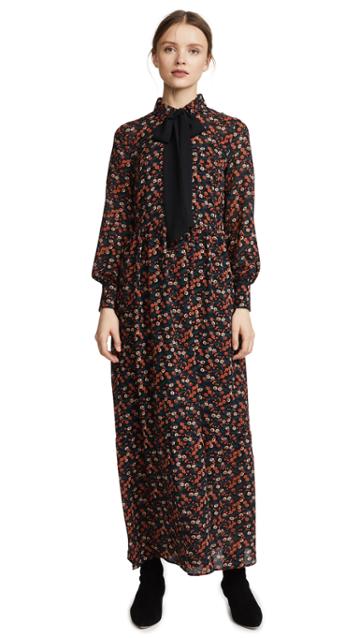 Ella Moon Floral Dress With Tie Neck