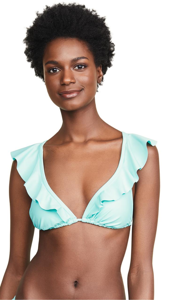 Shoshanna Ruffle Neck String Bikini Top