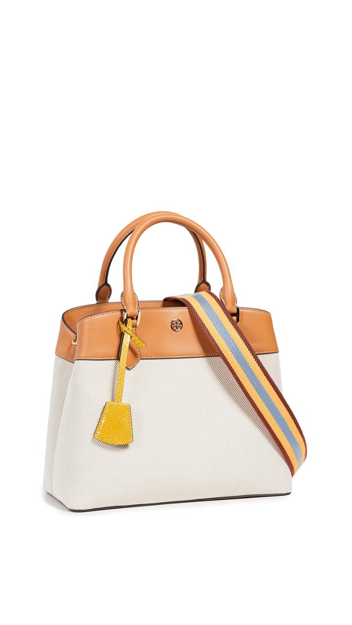 Tory Burch Robinson Canvas Triple Compartment Tote