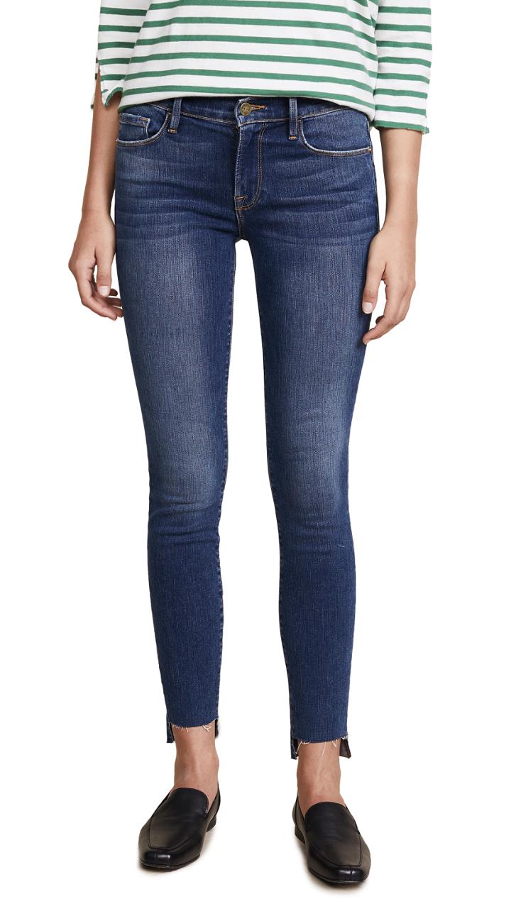 Frame Le Skinny De Jeanne Raw Stagger Jeans