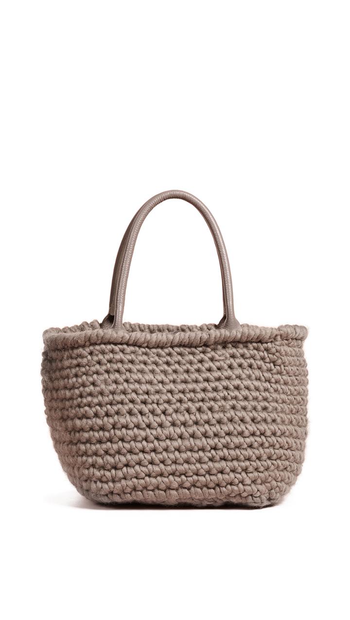 Caterina Bertini Wool Knit Bucket Bag