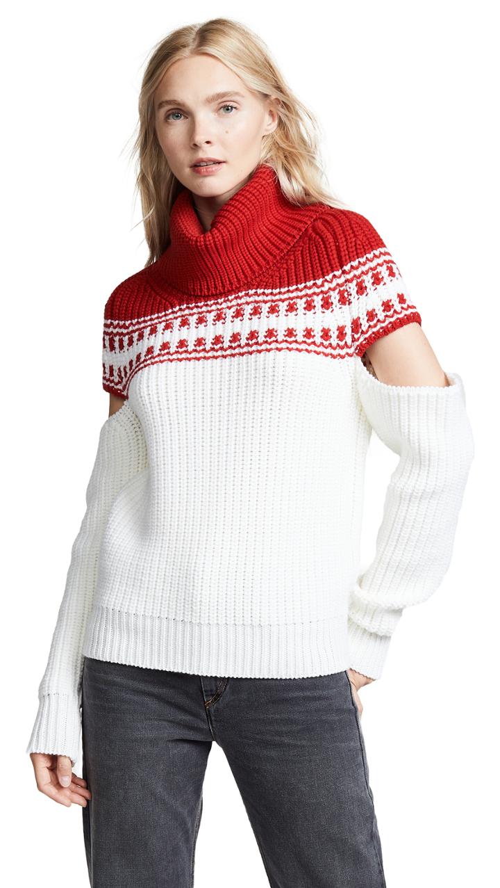 Monse Slashed Sleeve Fair Isle Sweater