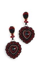 Oscar De La Renta Emb Heart Earring