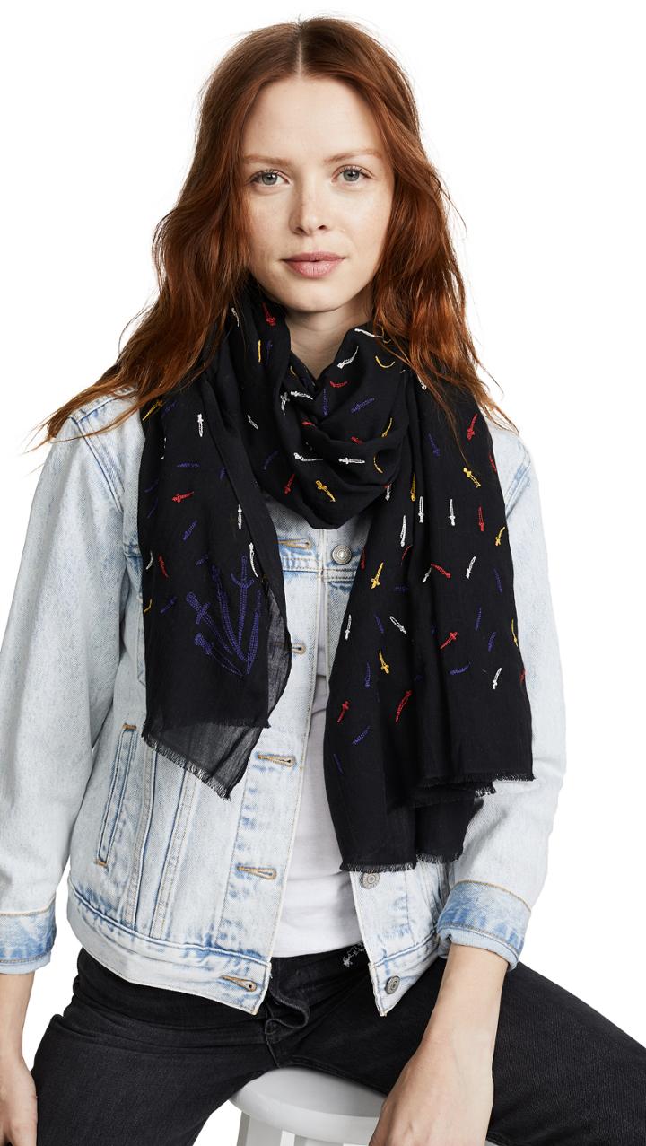 Rag Bone Embroidered Dagger Scarf