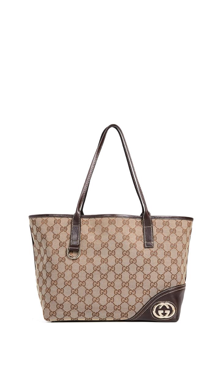 What Goes Around Comes Around Gucci Canvas Britt Shopper