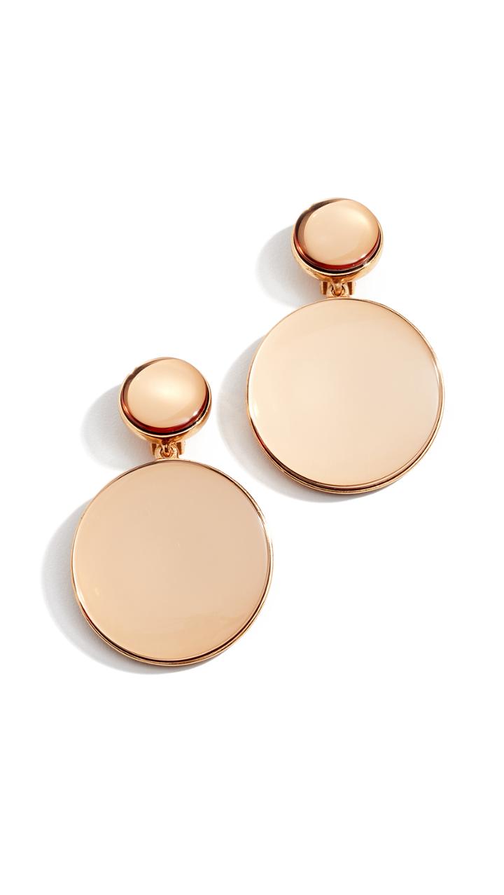 Oscar De La Renta Bold Resin Mirror Drop Earrings