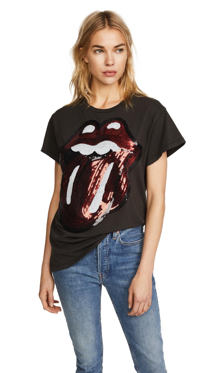 Madeworn Rock Rolling Stones Sequins Tee
