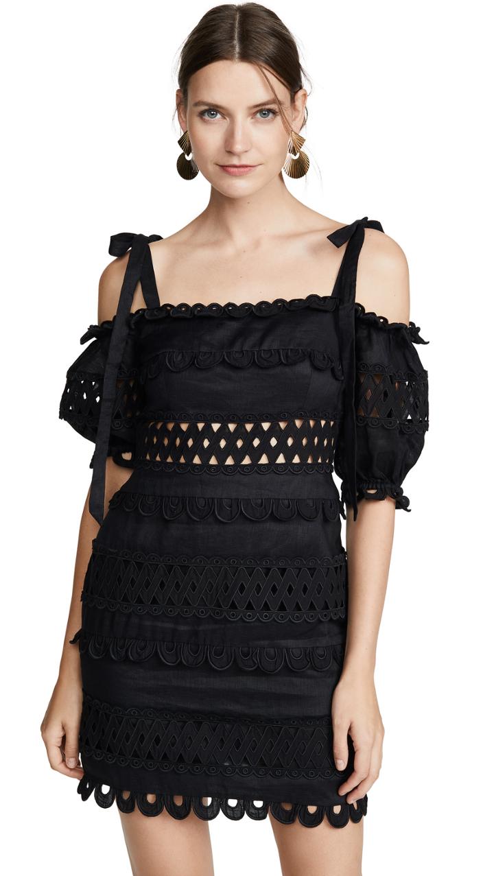 Zimmermann Verity Dot Off Shoulder Dress