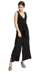Three Dots Linen Tie Front Jumpsuit