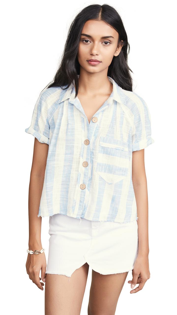Free People Away At Sea Striped Top