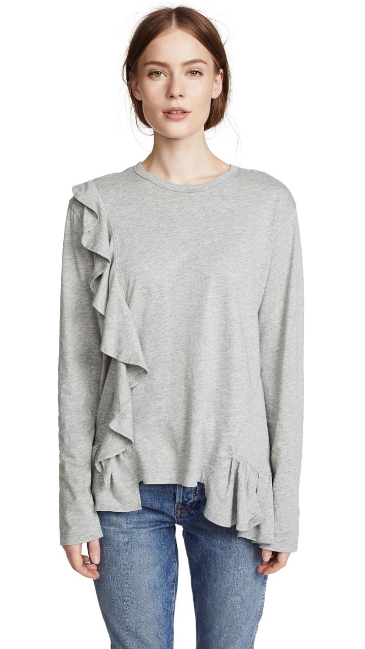 Clu Long Sleeve Tee With Ruffles