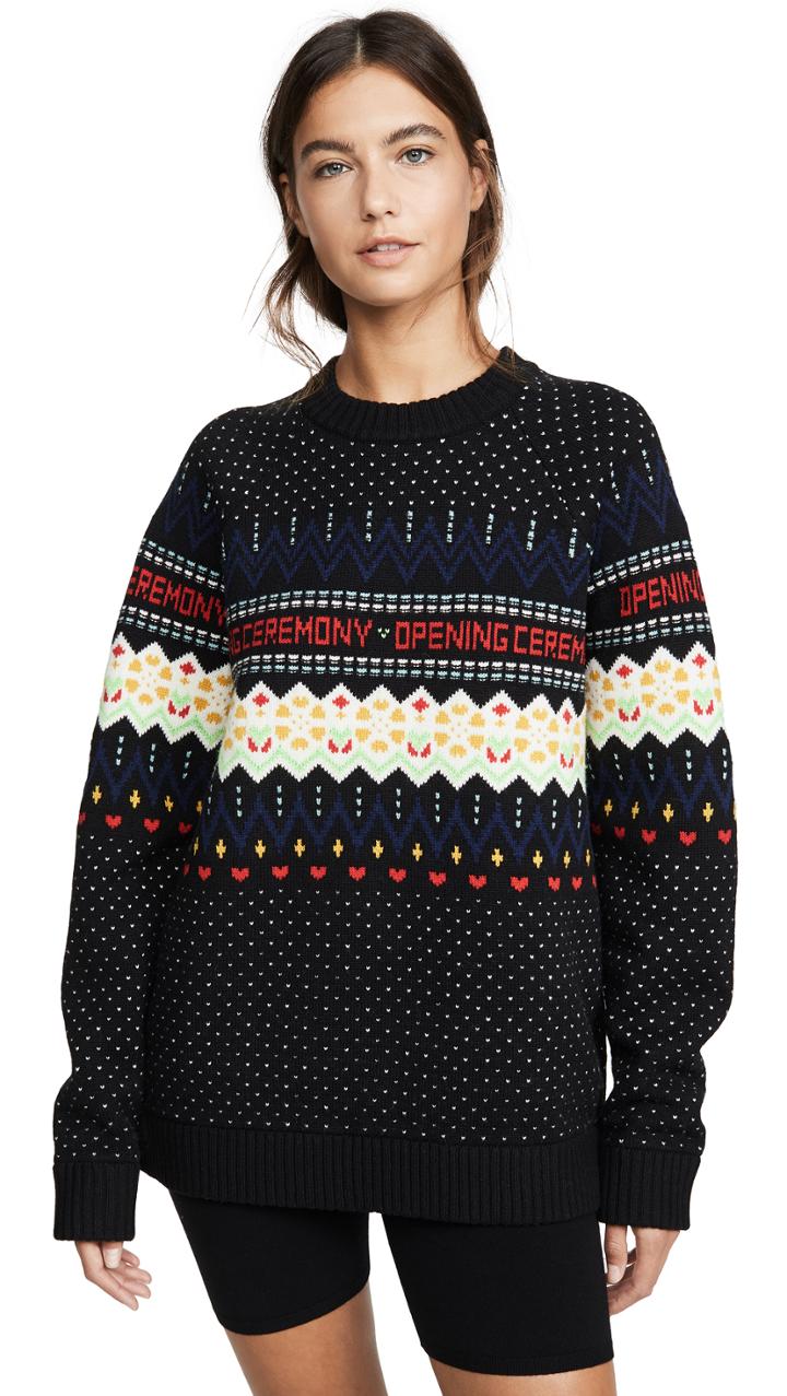 Opening Ceremony Long Sleeve Fair Isle Sweater
