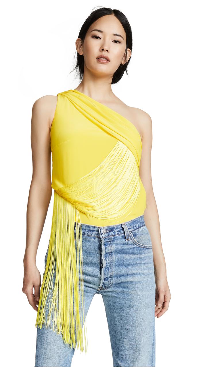 Versace Woven Blouse With Fringe