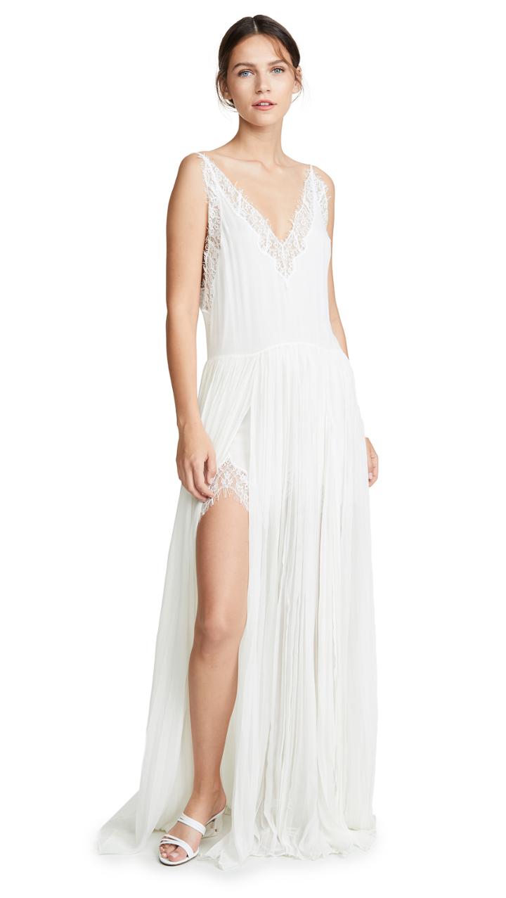 Jonathan Simkhai Embroidered Chiffon Lace Layered Gown